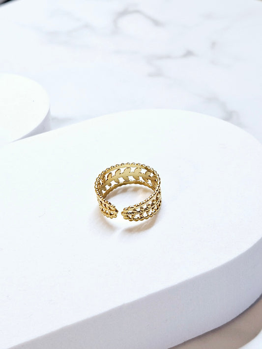 Golden Leaf Cuff Ring