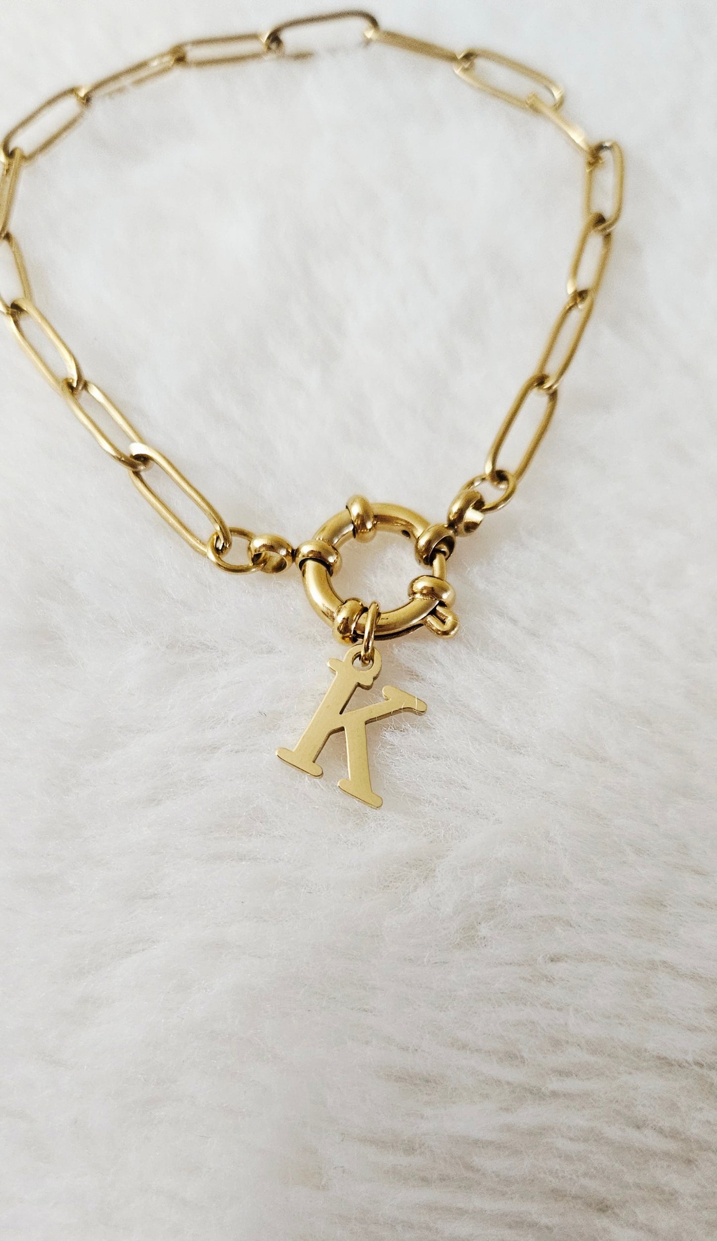 Paper Clip Charm Bracelet