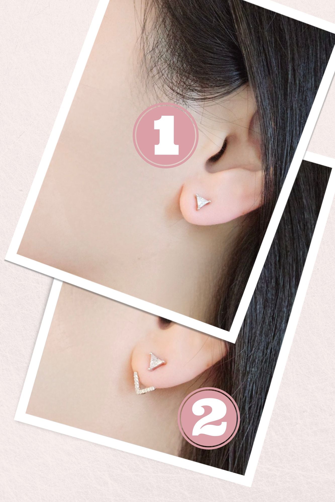 2-in-1 Triangle Crystal & Arrow Earrings