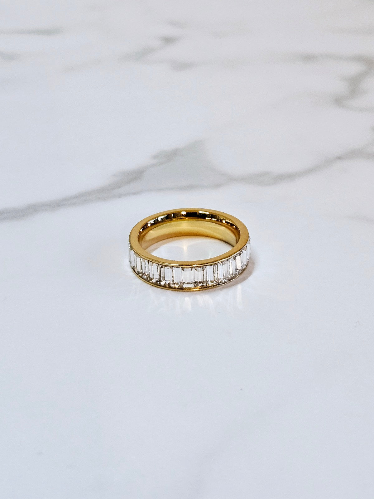 Baguette Crystal Infinity Ring