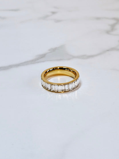 Baguette Crystal Infinity Ring