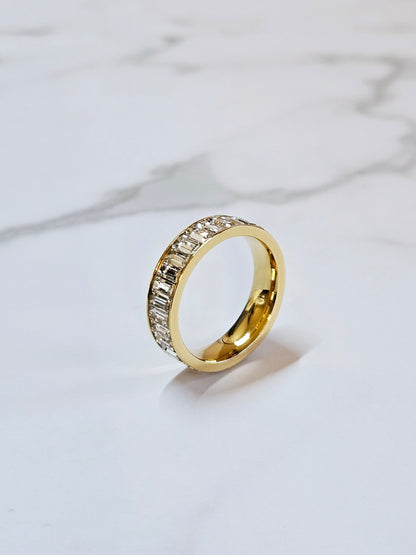 Baguette Crystal Infinity Ring