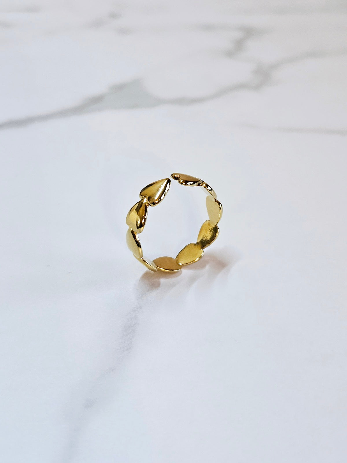 Golden Heart Cuff Ring