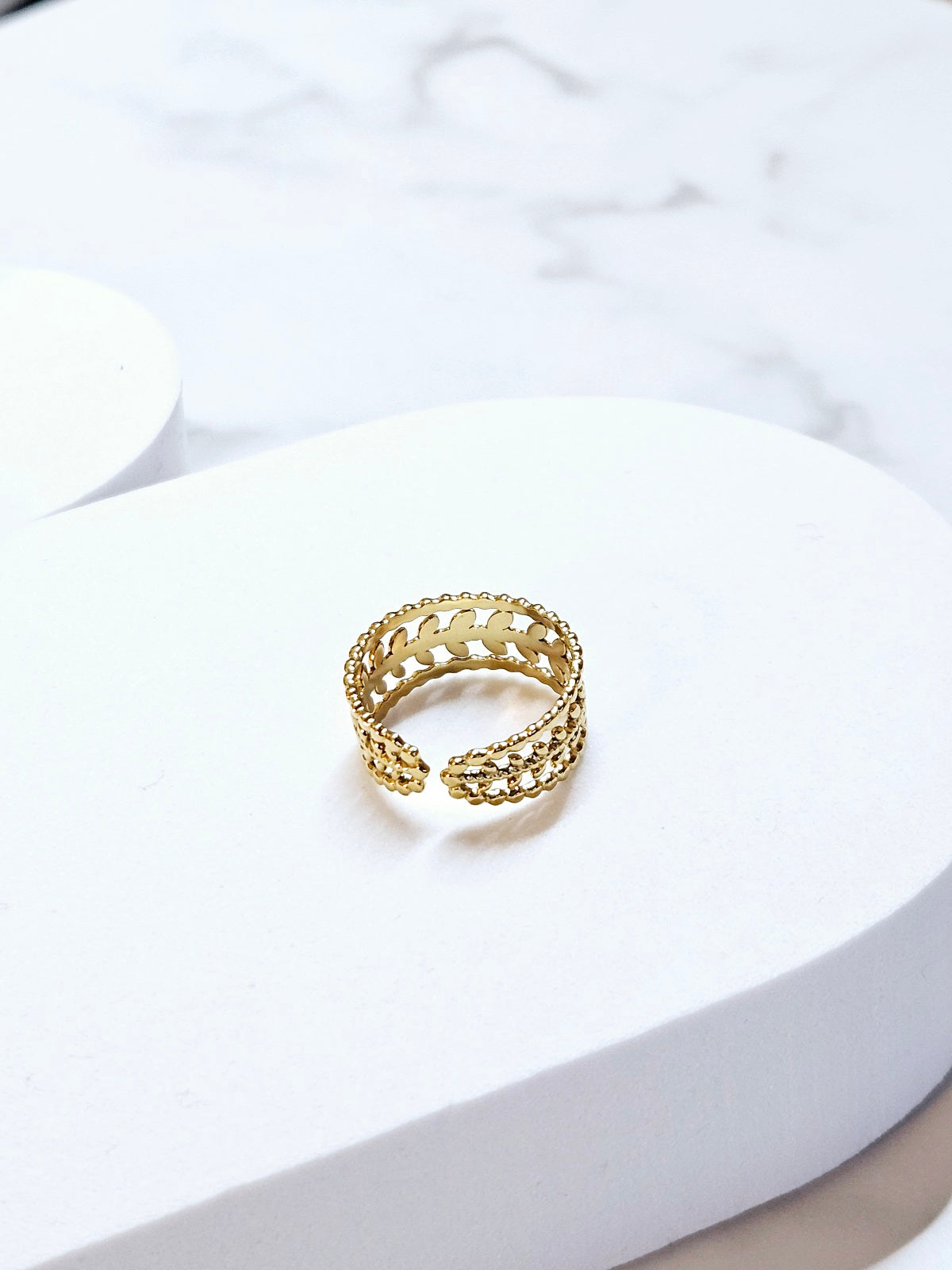 Golden Leaf Cuff Ring