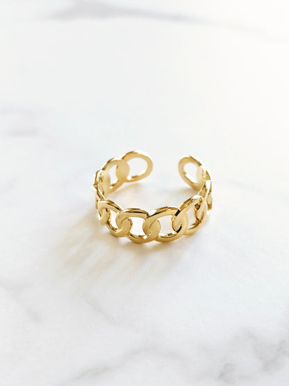 Golden Chain Cuff Ring