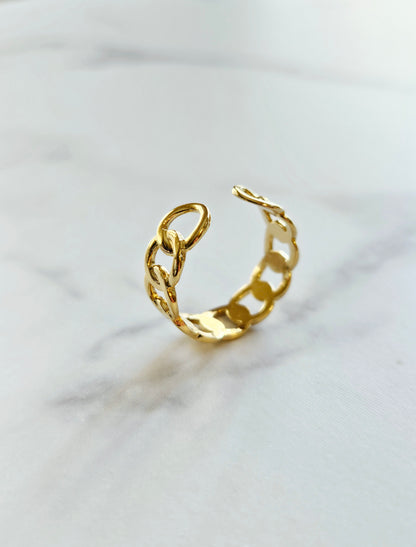 Golden Chain Cuff Ring