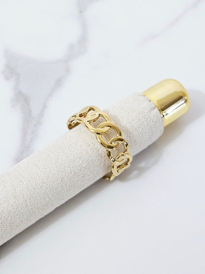 Golden Chain Cuff Ring