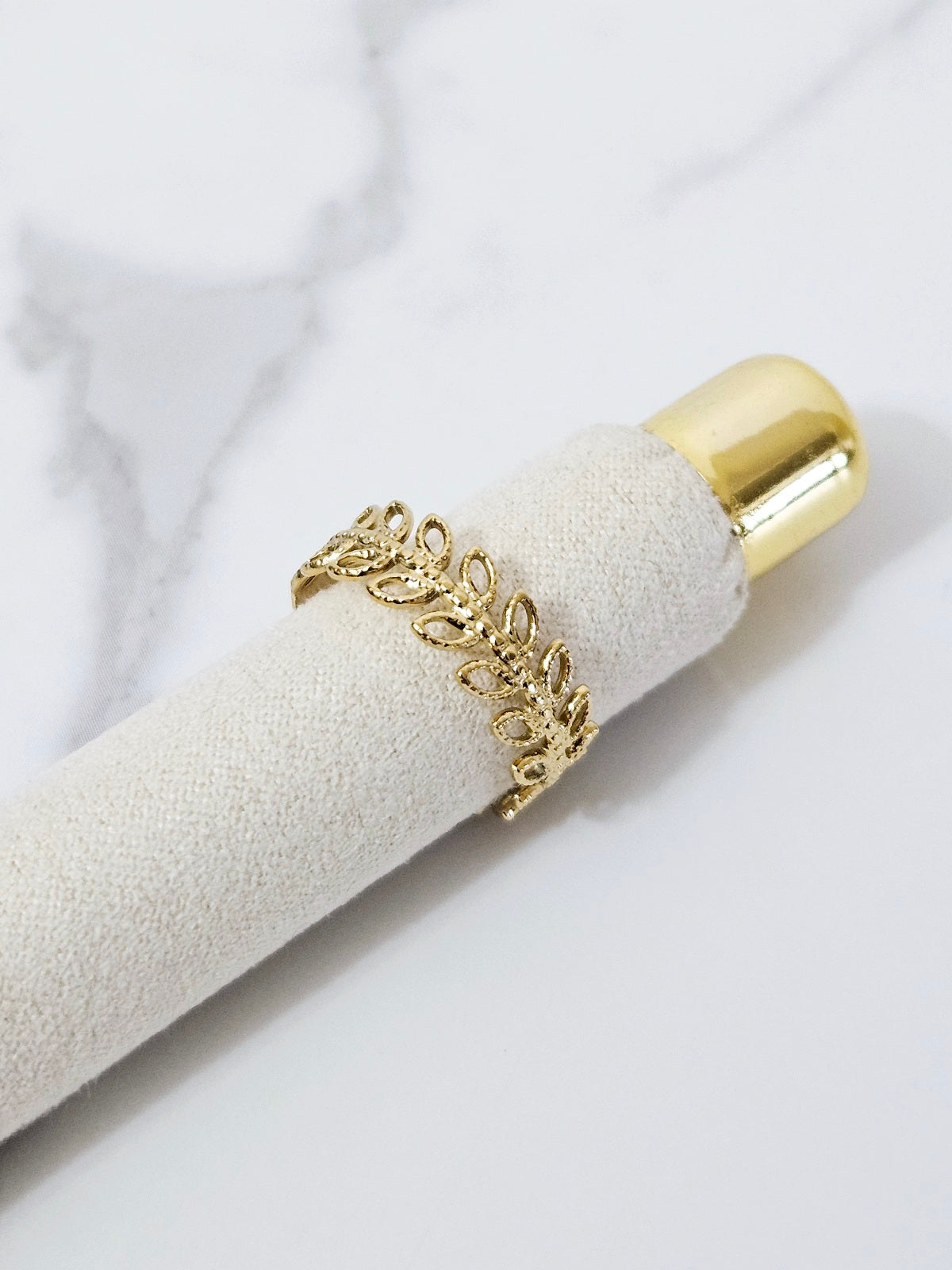 Golden Petal Cuff Ring