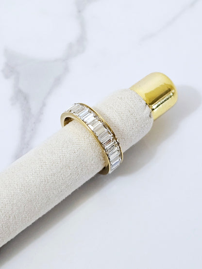 Baguette Crystal Infinity Ring