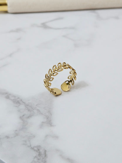 Golden Petal Cuff Ring