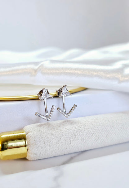 2-in-1 Triangle Crystal & Arrow Earrings