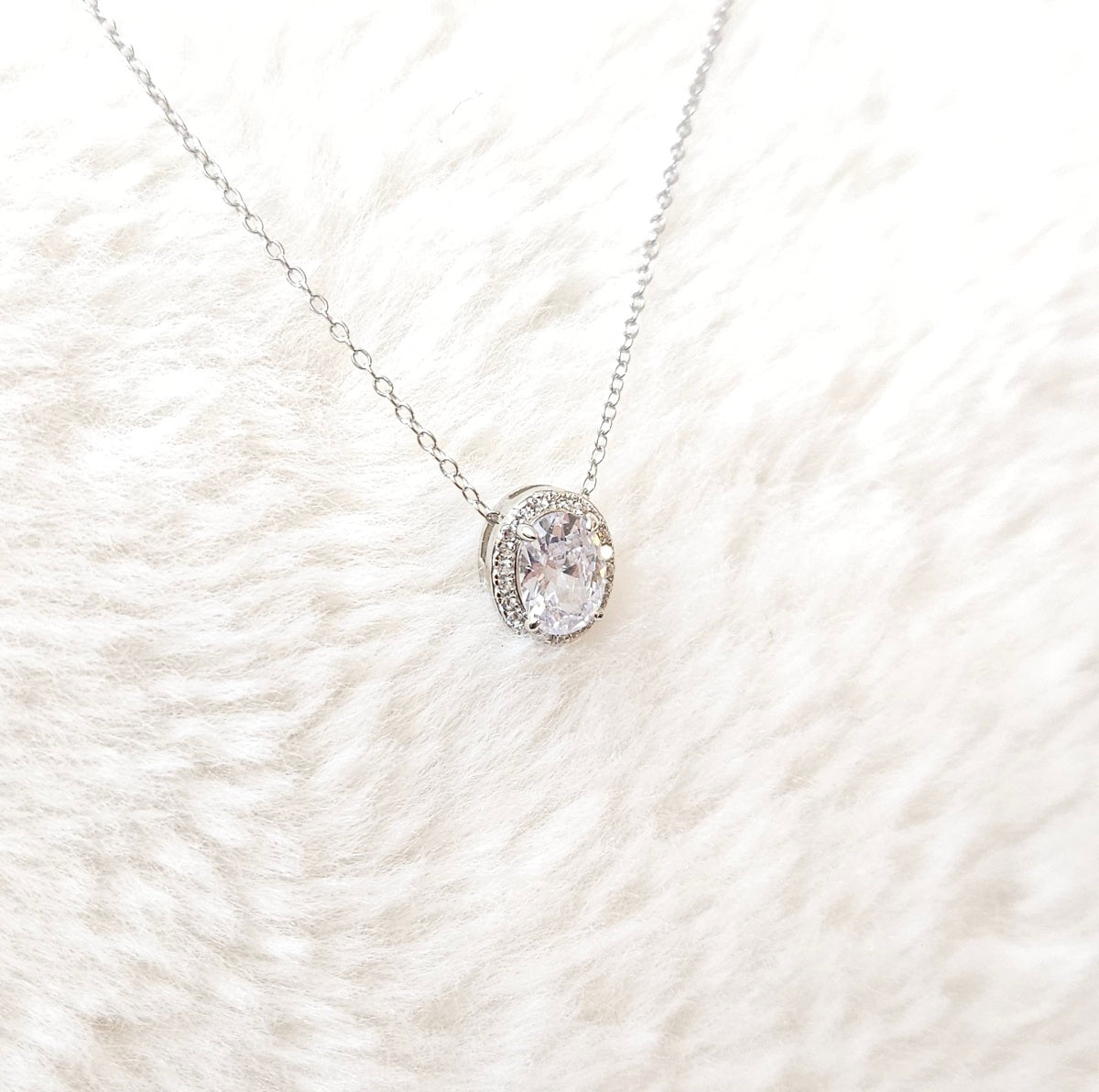 Oval Solitaire Pendant Necklace