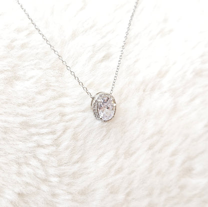 Oval Solitaire Pendant Necklace