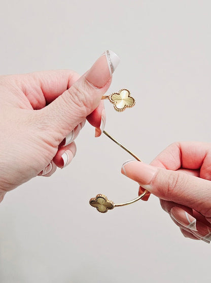 Flower Sphere Open Cuff Bangle