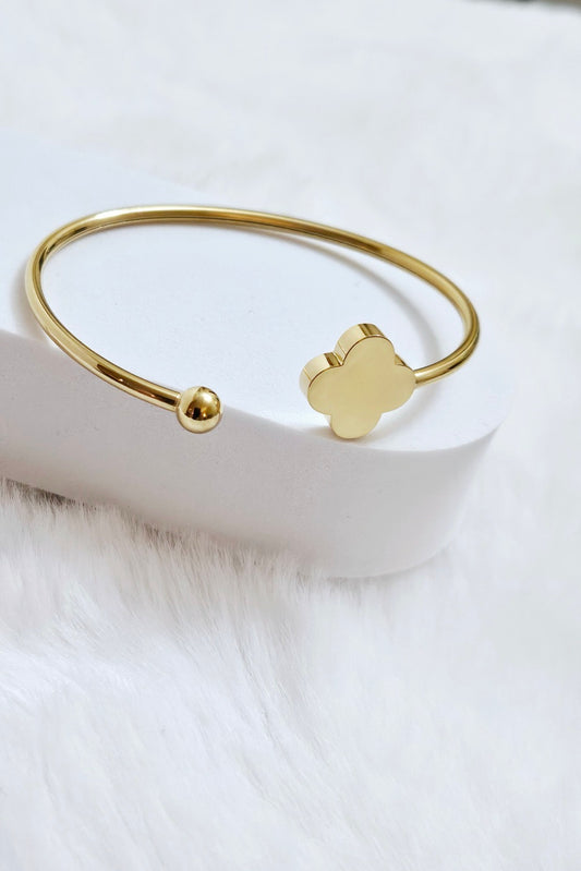 Flower Sphere Open Cuff Bangle