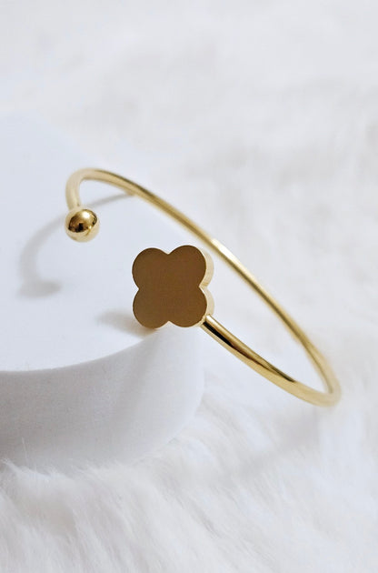 Flower Sphere Open Cuff Bangle