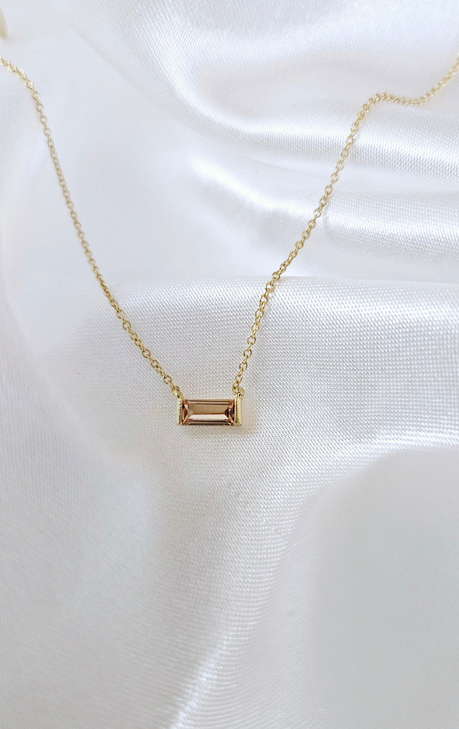 Mini Baguette Birthstone Necklace