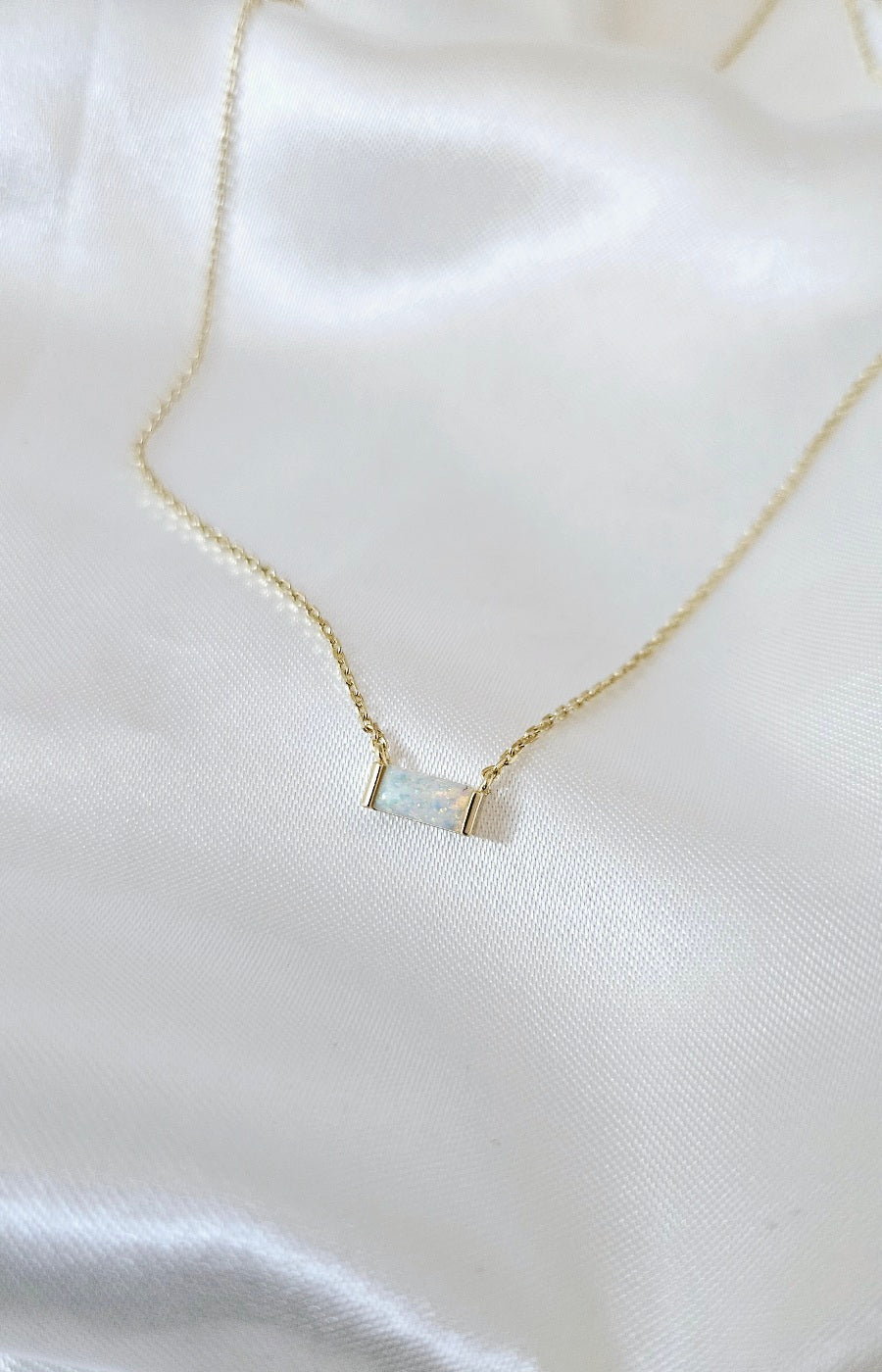 Mini Baguette Birthstone Necklace