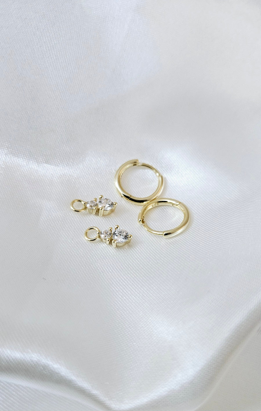 2-in-1 Mini Hoop Earrings with Charm