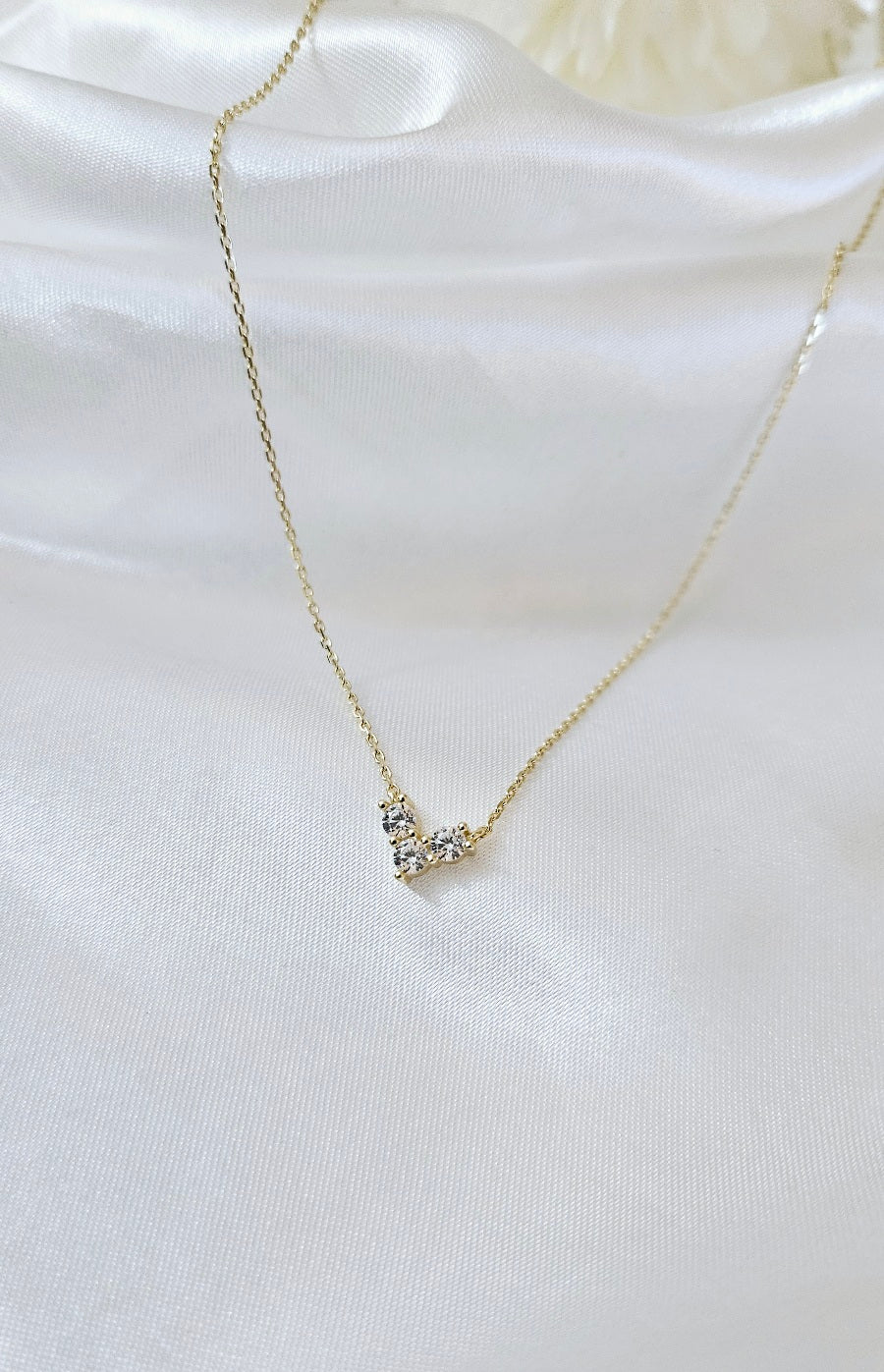 Trio Heart Crystal Pendant Necklace