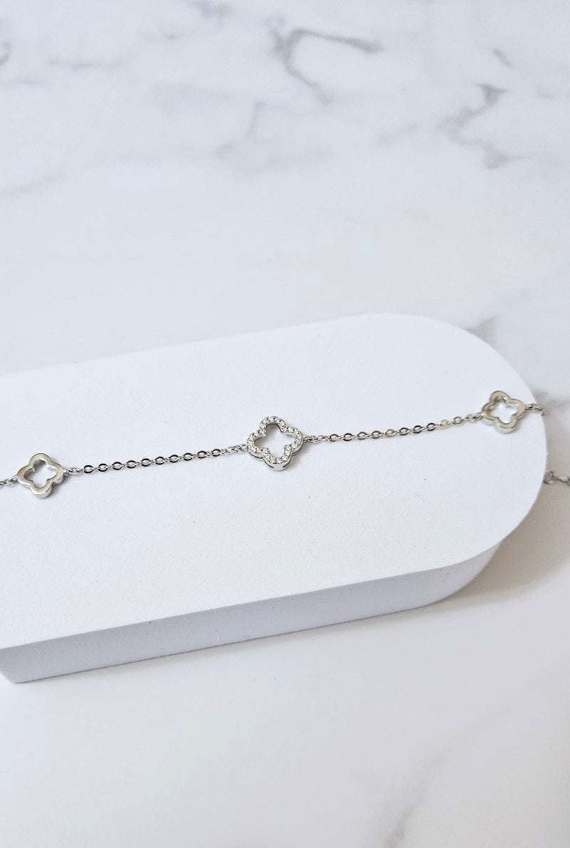 Clover Crystal Sterling Bracelet