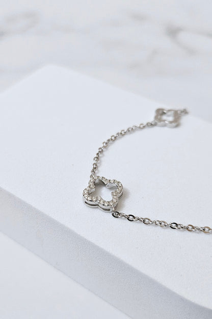 Clover Crystal Sterling Bracelet