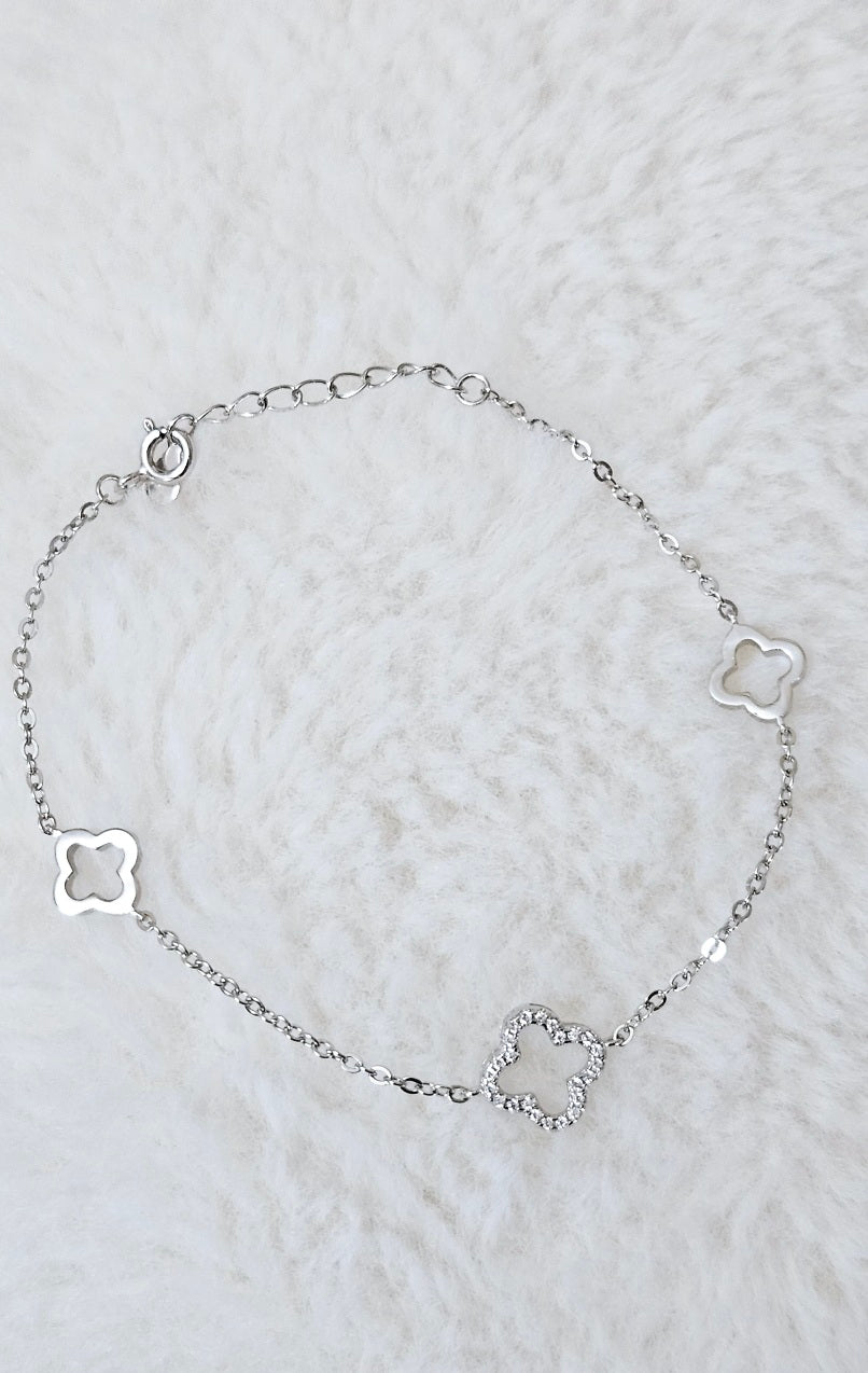 Clover Crystal Sterling Bracelet