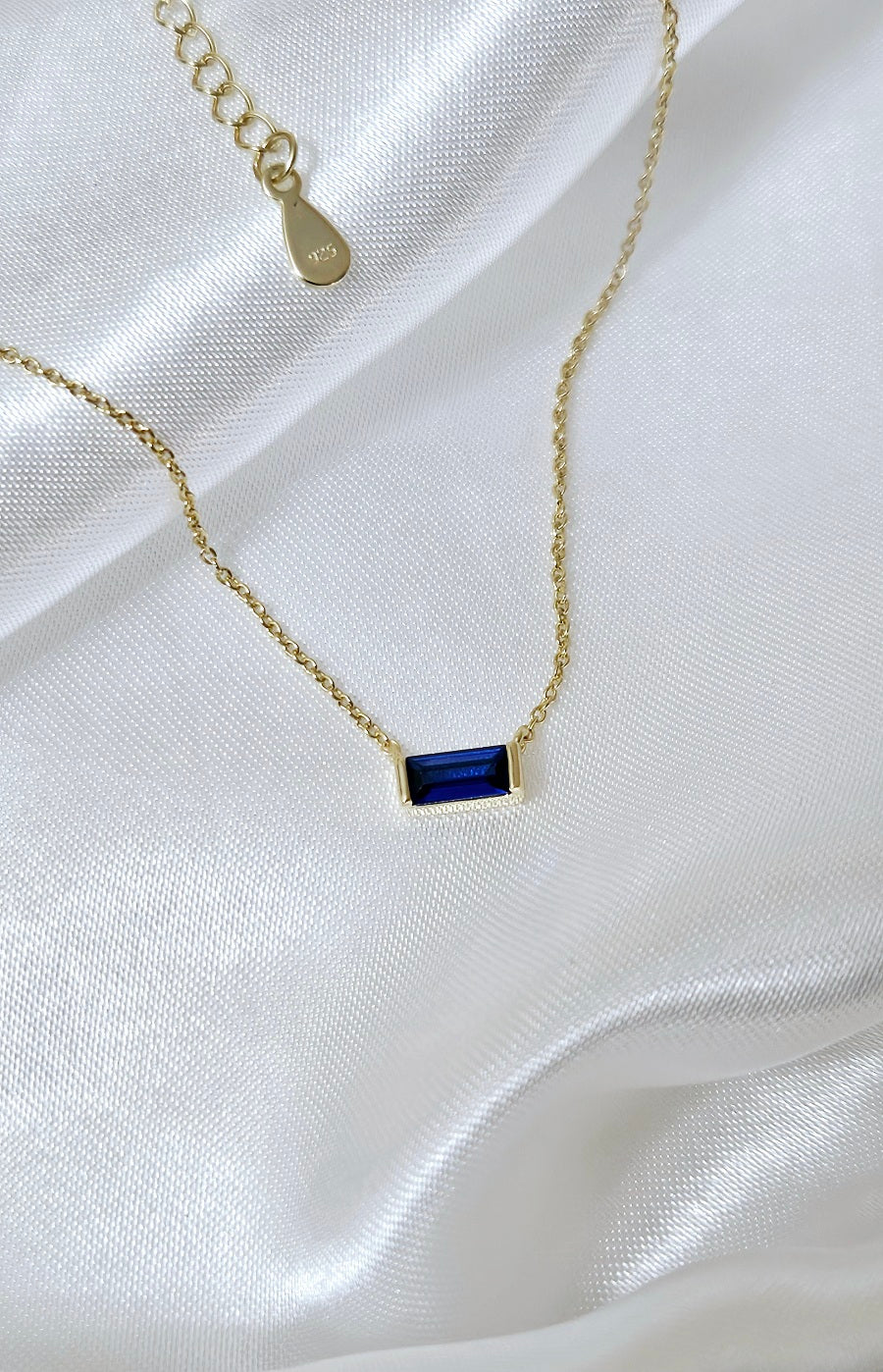 Mini Baguette Birthstone Necklace