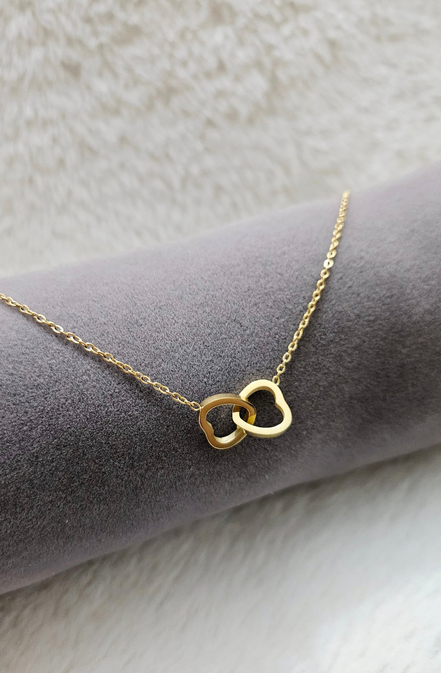 Double Heart Pendant Necklace