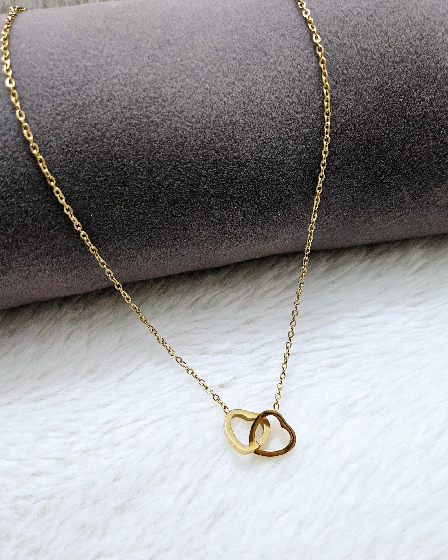 Double Heart Pendant Necklace