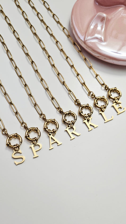 Paper Clip Charm Bracelet