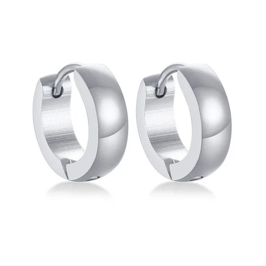 Unisex Classic Steel Hoop Earrings